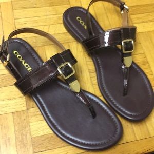NWOB Coach Cassidy T Strap Sandals